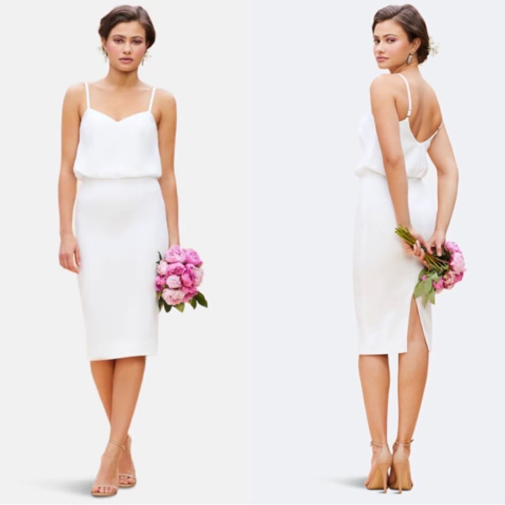 Dress the Population White Midi Dress